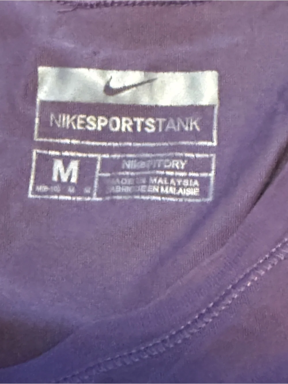 Nike Purple Sleeveless Dri-FIT Tank Top Women Size Medium